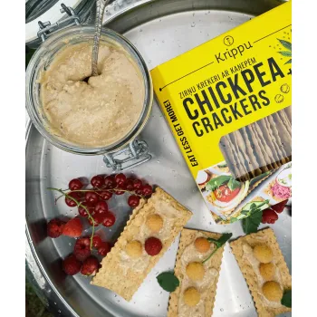 Crackers din naut cu seminte de canepa,BIO, vegan, 80g