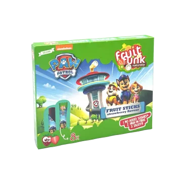 Sticks din fructe cu capsuni, Paw Patrol, vegan, fara zahar, 8x10 g