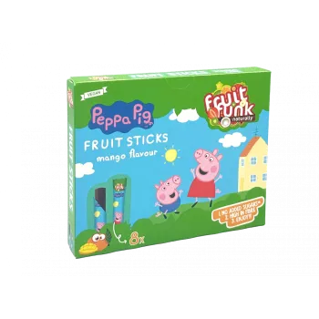 Sticks din fructe cu mango, Peppa Pig, vegan, fara zahar, 8x10 g, Fruitfunk