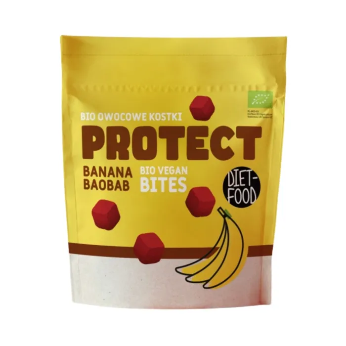 Gustare bio cu banane si baobab PROTECT (120 grame), Diet Food