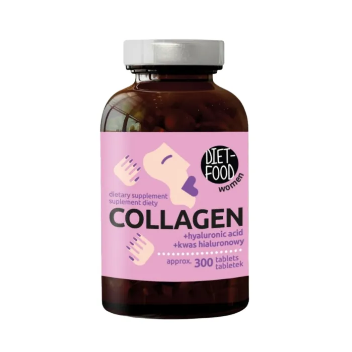 Colagen cu acid hialuronic (300 capsule), Diet Food