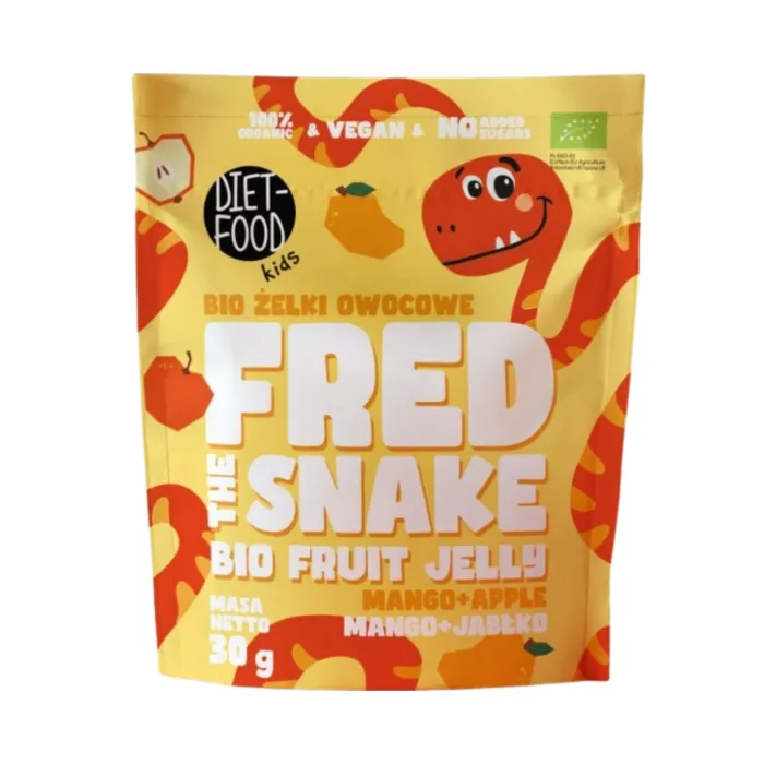 Jeleu de fructe Bio Fred The Snake - Mango si Mar (30 grame), Diet Food