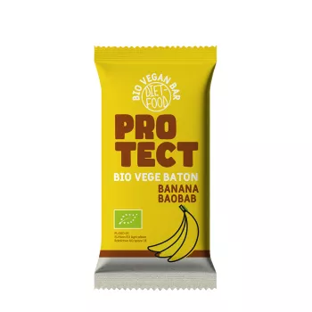 PROTECT - Baton vegan bio cu banane si boabab 35g