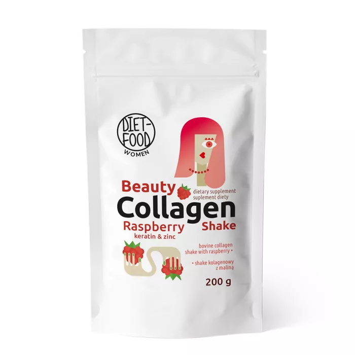 Beauty Colagen Shake cu zmeura 200g