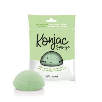 Burete Konjac cu ceai verde pentru ten mixt, gras