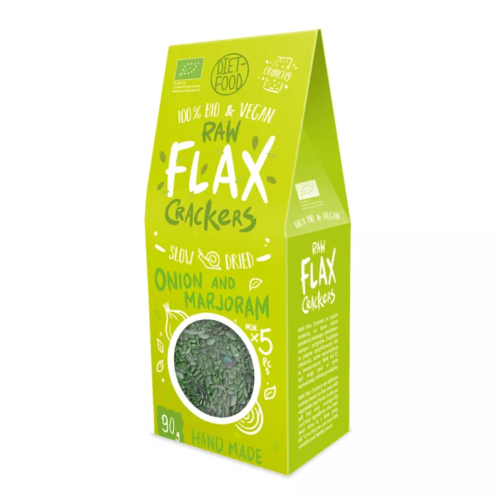 Fursecuri raw vegane din in cu ceapa si maghiran 90g