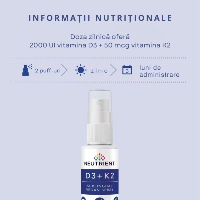 Vitamina D3+K2 Vegan Oral Spray (30ml), Neutrient