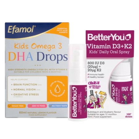 Pachet economic Kids Omega 3 DHA + Vit. D3+K2 Kids Spray Oral