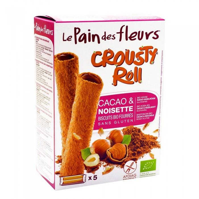 Crousty Roll cu cacao si alune - fara gluten (125g), Le Pain Des Fleurs Crousty Roll cu cacao si alune - fara gluten (125g), Le Pain Des Fleurs