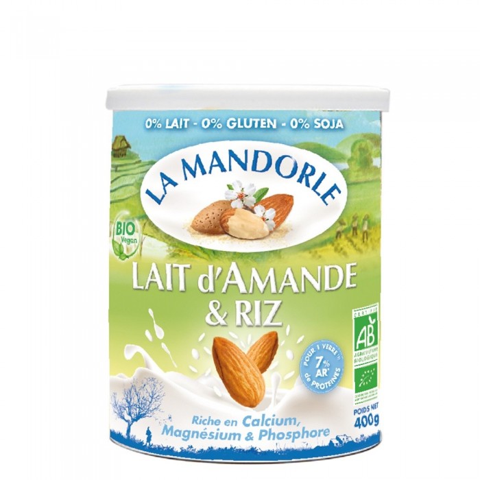 Lapte praf de migdale cu orez (400g), La Mandorle Lapte praf de migdale cu orez (400g), La Mandorle