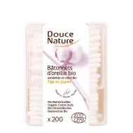 Betisoare de urechi cu bumbac organic (200buc), Douce Nature