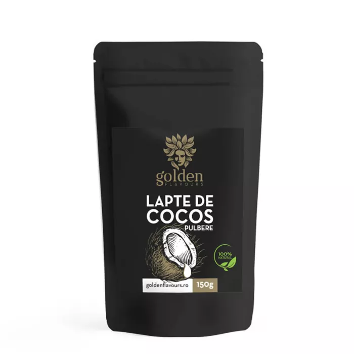 Lapte de cocos pulbere 100% naturala (150 grame), Golden Flavours Lapte de cocos pulbere 100% naturala (150 grame), Golden Flavours