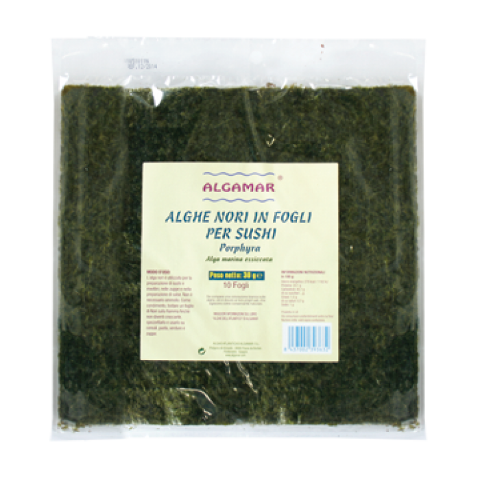 Alge marine Nori pentru sushi (30g) - 10 folii, Algamar Alge marine Nori pentru sushi (30g) - 10 folii, Algamar