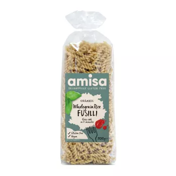 Fusilli din orez integral fara gluten eco (500 grame), Amisa