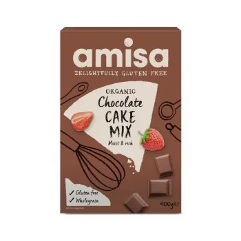 Mix pentru prajitura tort cu ciocolata fara gluten eco (400 grame), Amisa Mix pentru prajitura tort cu ciocolata fara gluten eco (400 grame), Amisa