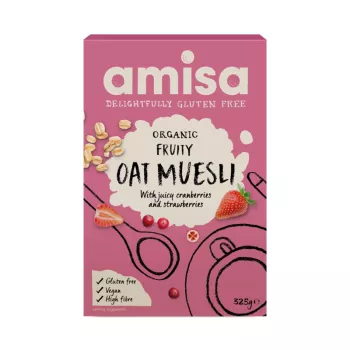 Muesli cu fructe si ovaz fara gluten eco (325 grame), Amisa Muesli cu fructe si ovaz fara gluten eco (325 grame), Amisa