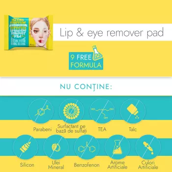 Dischete demachiante pentru buze si ochi Stress Relieving Purefull Lip and Eye Remover Pad (30 bucati), Ariul