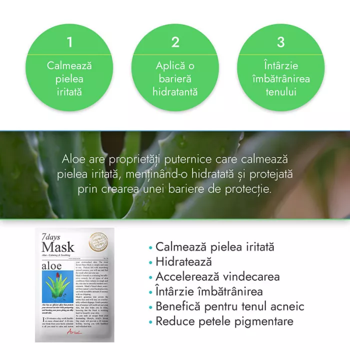 Masca servetel 7Days Aloe Vera - calmare si improspatare (20 grame), Ariul Masca servetel 7Days Aloe Vera - calmare si improspatare (20 grame), Ariul