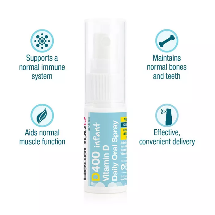 3+1 D400 Infant Vitamin D Oral Spray (15 ml), BetterYou 3+1 D400 Infant Vitamin D Oral Spray (15 ml), BetterYou