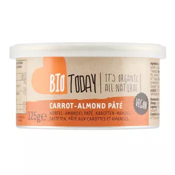 Crema vegana cu morcovi si migdale bio (125 grame), Bio Today Crema vegana cu morcovi si migdale bio (125 grame), Bio Today