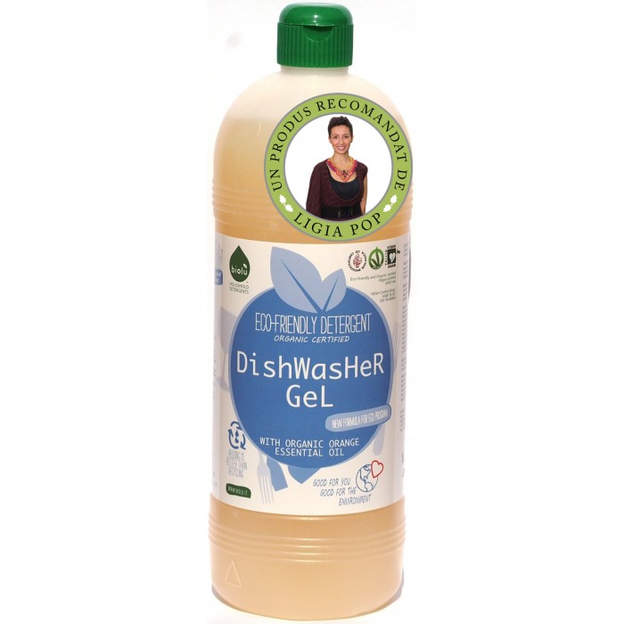 Gel pentru spalat vase ecologic, pentru masina de spalat vase (1 litru), Biolu Gel pentru spalat vase ecologic, pentru masina de spalat vase (1 litru), Biolu