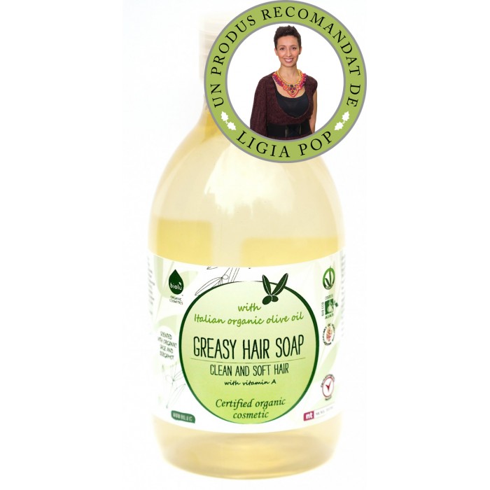 Sampon ecologic cu ulei de masline pentru par gras (300 ml), Biolu