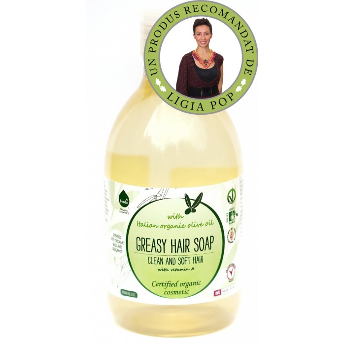Sampon ecologic cu ulei de masline pentru par gras (300 ml), Biolu Sampon ecologic cu ulei de masline pentru par gras (300 ml), Biolu