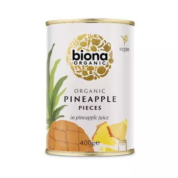 Ananas bucati in suc de ananas eco (400 grame), Biona