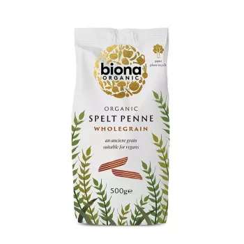 Penne din grau spelta integral eco (500 grame), Biona