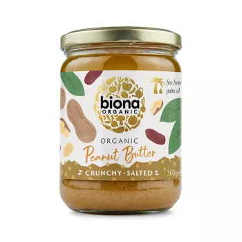 Crema de arahide crunchy cu sare eco (500 grame), Biona