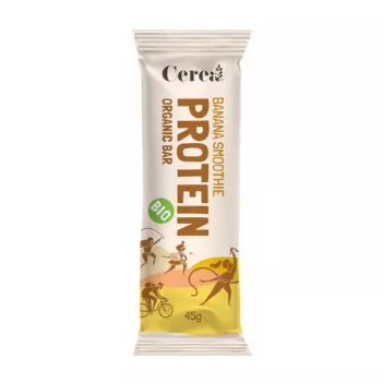 Baton Protein banana smoothie bio, fara gluten (45 grame), Cerea Baton Protein banana smoothie bio, fara gluten (45 grame), Cerea