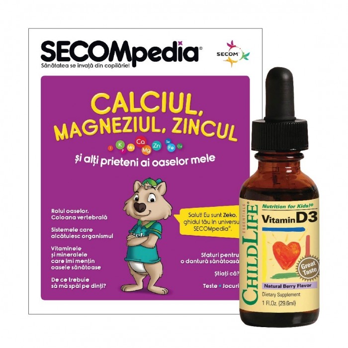 Vitamin D3 500UI (gust de fructe) (29.6 ml), ChildLife Essentials Vitamin D3 500UI (gust de fructe) (29.6 ml), ChildLife Essentials