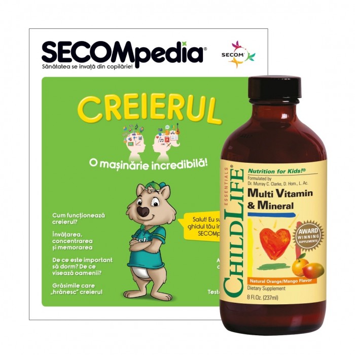 Multi Vitamin and Mineral (237ml) (gust de portocale/mango), ChildLife Essentials Multi Vitamin and Mineral (237ml) (gust de portocale/mango), ChildLife Essentials