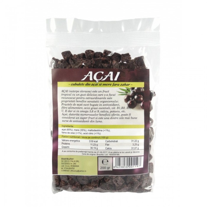 Fructe uscate acai si mar cuburi (200 grame) Fructe uscate acai si mar cuburi (200 grame)