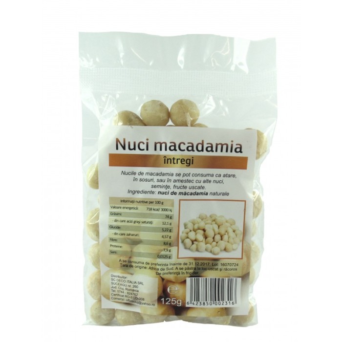 Nuci de macadamia (125 grame) Nuci de macadamia (125 grame)