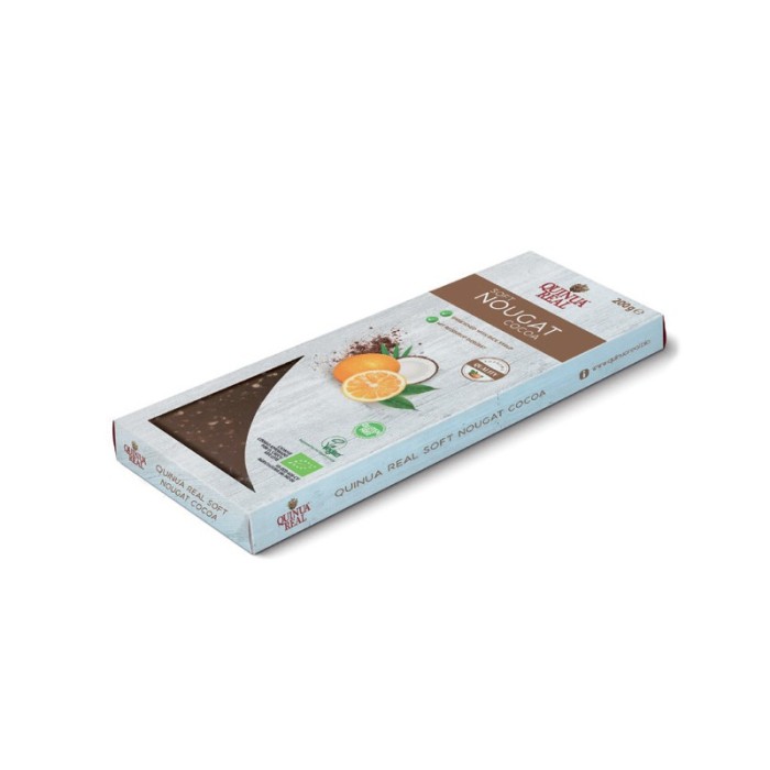 Nuga cu quinoa, nuca de cocos, cacao si portocala (200 grame) Nuga cu quinoa, nuca de cocos, cacao si portocala (200 grame)