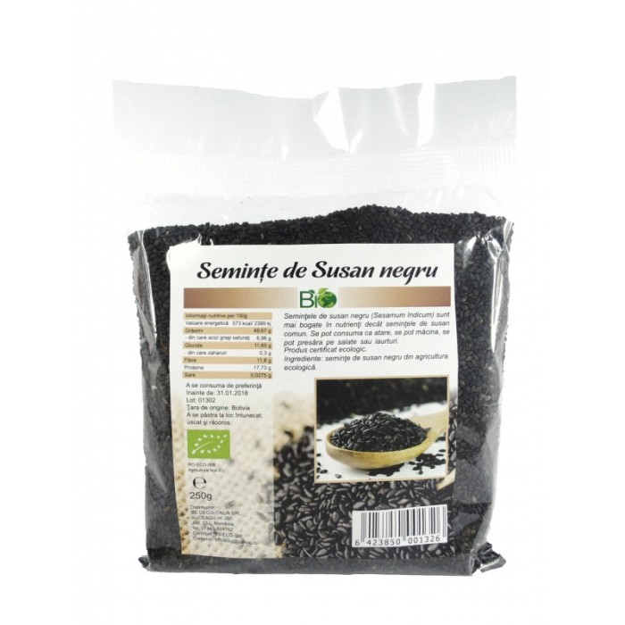 Seminte de susan negru bio (250 grame) Seminte de susan negru bio (250 grame)