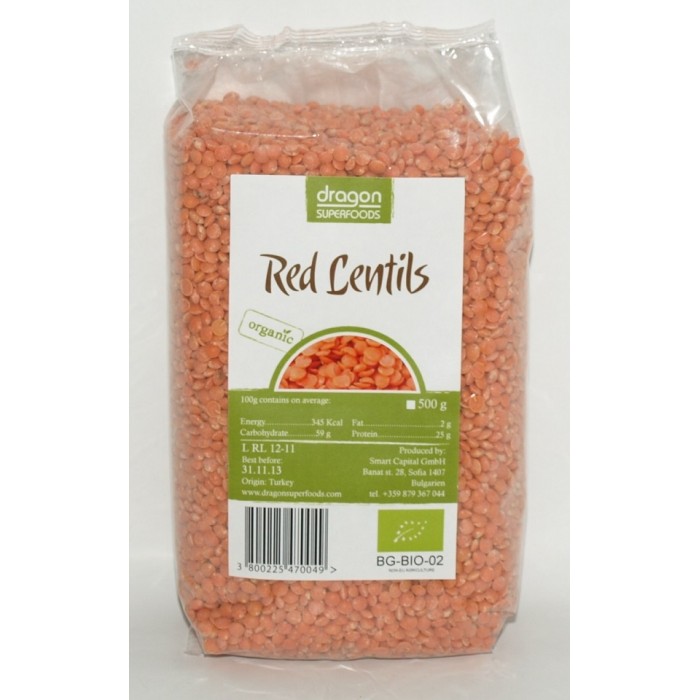 Linte rosie bio (500 grame), Dragon Superfoods Linte rosie bio (500 grame), Dragon Superfoods