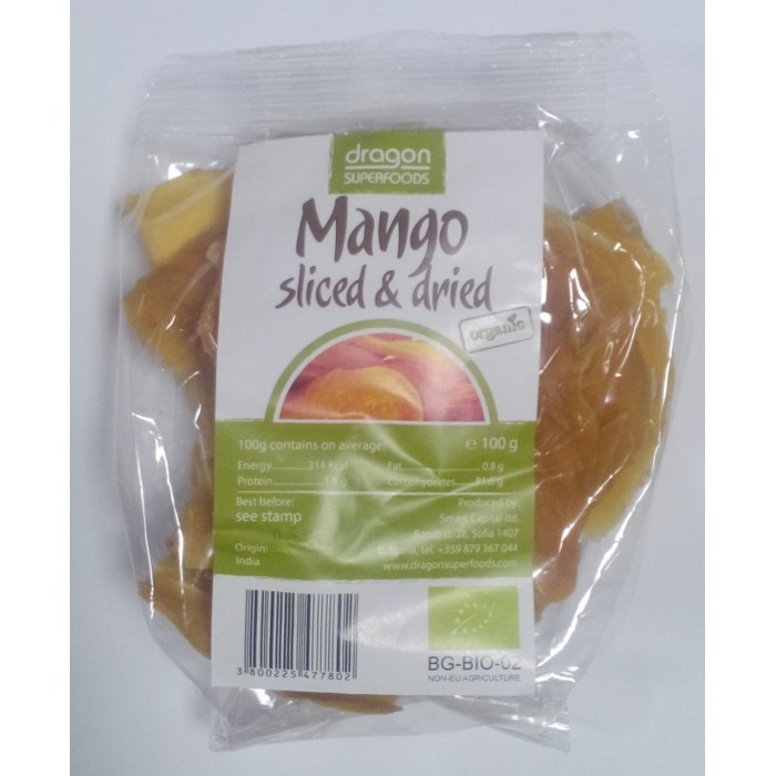 Mango uscat felii bio (100 g), Dragon Superfoods Mango uscat felii bio (100 g), Dragon Superfoods