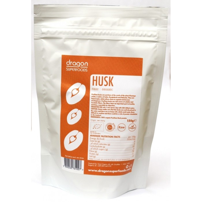 Tarate de psyllium bio (150 grame), Dragon Superfoods Tarate de psyllium bio (150 grame), Dragon Superfoods