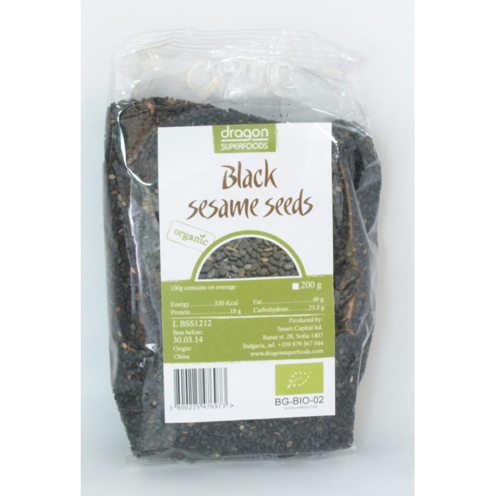 Seminte de susan negru bio (200 g), Dragon Superfoods Seminte de susan negru bio (200 g), Dragon Superfoods