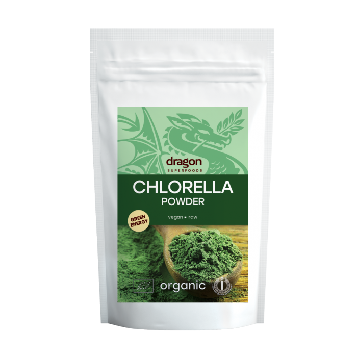 Chlorella pulbere raw bio (200 grame), Dragon Superfoods Chlorella pulbere raw bio (200 grame), Dragon Superfoods