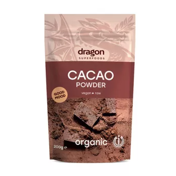 Cacao pudra raw eco (200 grame), Dragon Superfoods Cacao pudra raw eco (200 grame), Dragon Superfoods