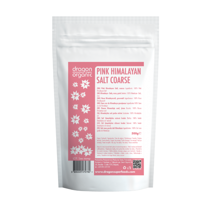 Sare roz de Himalaya grunjoasa (500 g), Dragon Superfoods Sare roz de Himalaya grunjoasa (500 g), Dragon Superfoods
