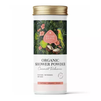 Gel de dus pudra cu cocos si hibiscus bio (90 grame), Eliah Sahil