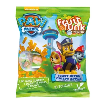Gustare de fructe mar corcant - Paw Patrol, vegan, fara zahar (10x10 grame), Fruitfunk Gustare de fructe mar corcant - Paw Patrol, vegan, fara zahar (10x10 grame), Fruitfunk
