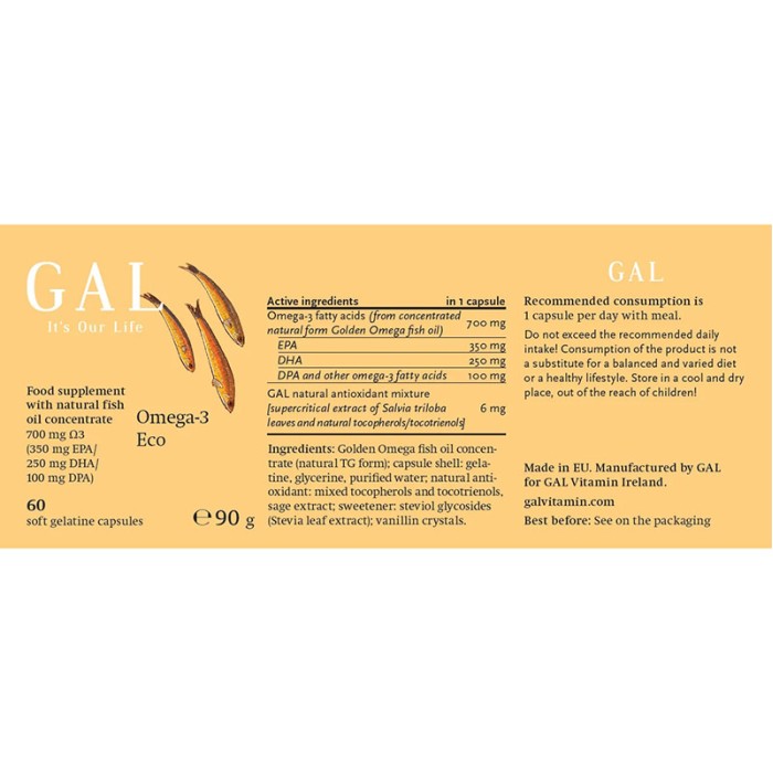 Omega-3 Eco (60 capsule), GAL Omega-3 Eco (60 capsule), GAL