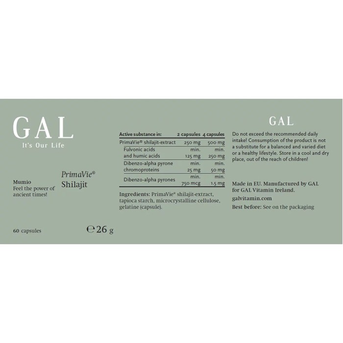 PrimaVie Shilajit (60 capsule), GAL PrimaVie Shilajit (60 capsule), GAL