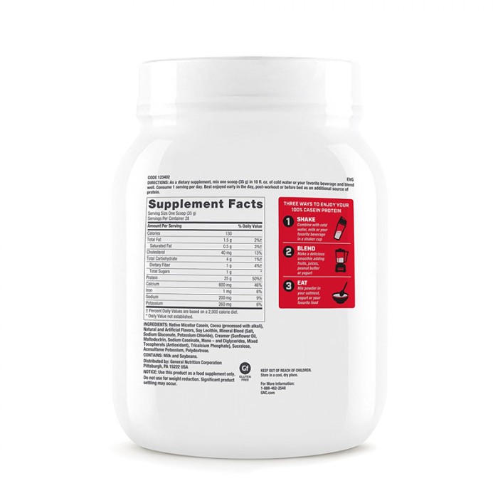 100% Casein Cazeina cu aroma de ciocolata (980 grame), GNC Pro Performance 100% Casein Cazeina cu aroma de ciocolata (980 grame), GNC Pro Performance