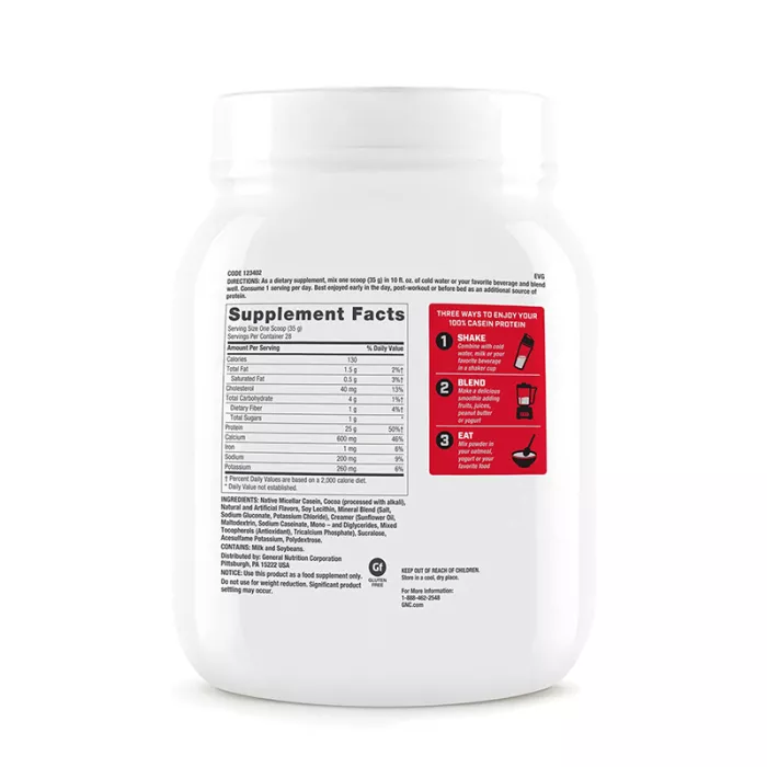 100% Casein Cazeina cu aroma de ciocolata (980 grame), GNC Pro Performance 100% Casein Cazeina cu aroma de ciocolata (980 grame), GNC Pro Performance